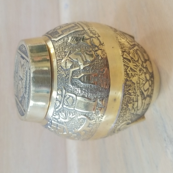 Antique Wedding Set Brass Ashtray & Cigarette Holder - Picture 11 of 16